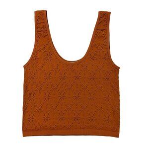 Forever 21 Orange Rust Textured Knit Tank Top Size M/L
